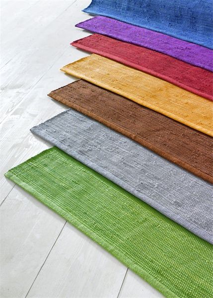 TEPPICH MANDARINE TERRA 70 x 140 MATTE HANDWEB LÄUFER BAUMWOLLE NEU