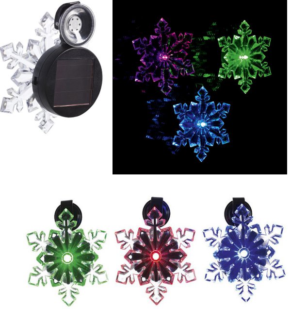 SET of 3 CRISTMAS SOLAR SNOWFLAKES CHRISTMAS TREE ORNAMENT WINDOW DECOR ...