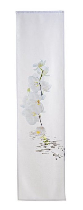 St SCHIEBEGARDINE VORHANG 60 x 245 WEIß ORCHIDEE FLÄCHENVORHANG