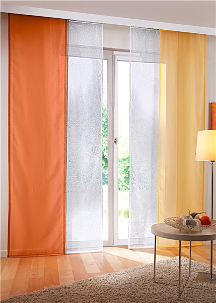  SCHIEBEVORHANG 57x 245 NATUR WEIss VOILE FLACHENVORHANG NEU